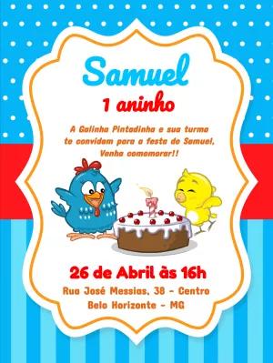 Convite de Aniversário Galinha Pintadinha Editável Online