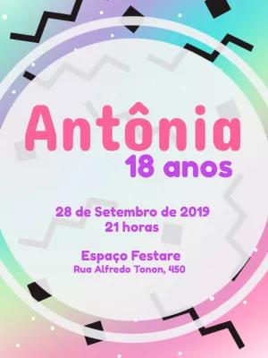 Convite de Aniversário Anos 80 Moderno para Editar Online