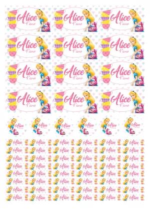 Etiquetas Escolares Alice no País das Maravilhas para Editar