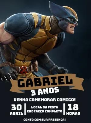 Convite de Aniversário Wolverine Editável Online para Imprimir