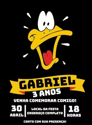 Convite de Aniversário Patolino para Editar Online