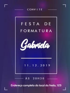 Convite de Formatura Moderno e Elegante para Editar Online