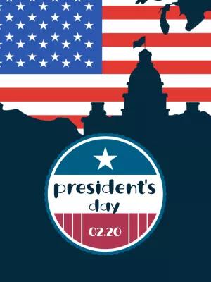 President's Day Card with Patriotic Elements to Edit Online