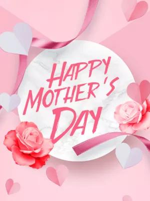 Happy Mother's Day Post with Roses and Hearts to Edit Online