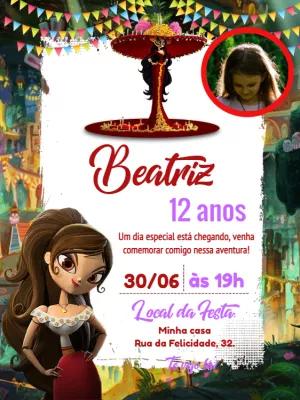 Convite Aniversário Festa no Céu com Foto para Editar