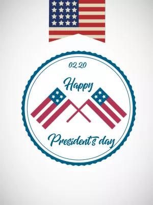 President's Day Post with American Flags to Edit Online