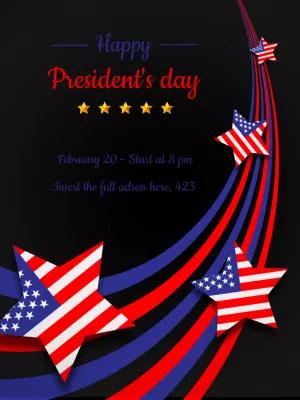 Editable President's Day Flyer with Patriotic Stars