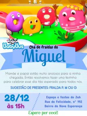 Convite Chá de Fraldas Donuts Coloridos para Editar Online