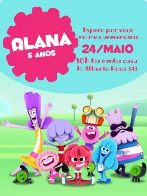Convite de Aniversário Jelly Jamm com Personagens para Editar