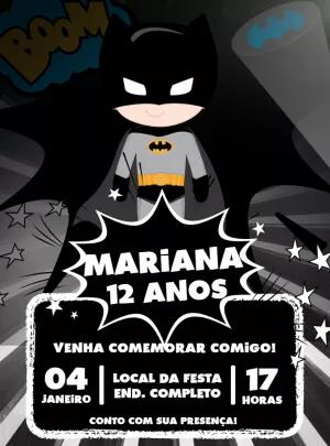 Convite Aniversário Batman Toy para Editar Online