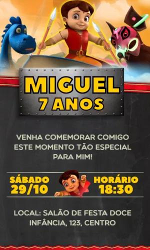 Convite Aniversário Chhota Bheem para Editar Online