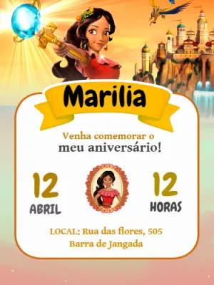 Convite Aniversário Helena de Avalor para Editar Online