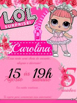 Convite Aniversário Lol Surprise Rosa para Editar Online