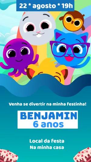 Convite de Aniversário Bolofofos com Personagens para Editar