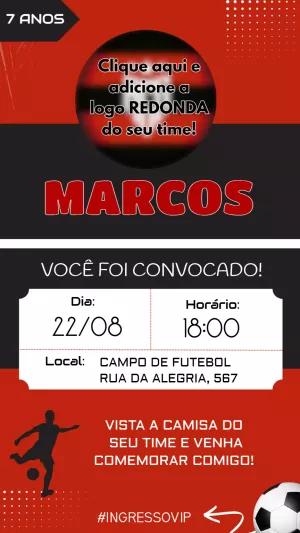 Convite de Aniversário Futebol do seu Time para Editar Online