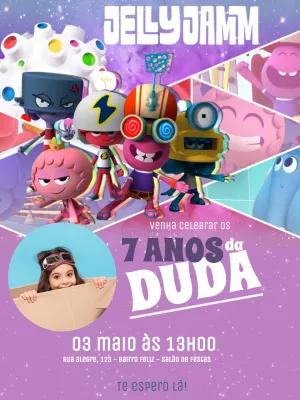 Convite Aniversário Jelly Jamm com Foto para Editar Online