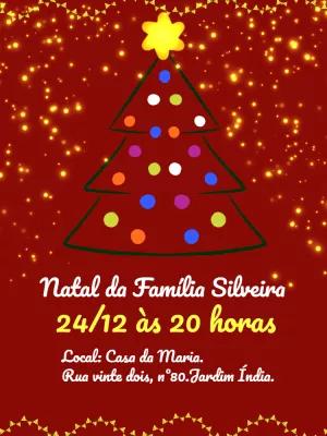 Convite de Natal com Árvore Decorada para Editar Online