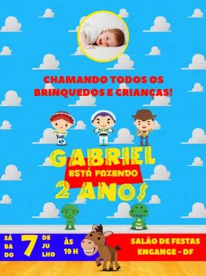Convite de Aniversário Toy Story com Foto para Editar Online