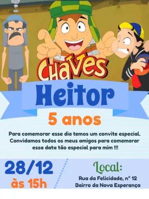 Convite de Aniversário Chaves Animado para Editar Online