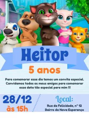 Convite de Aniversário My Talking Tom para Editar Online
