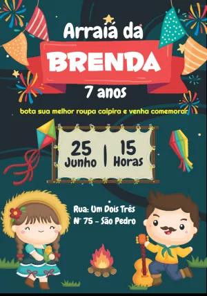 Convite Arraiá de Aniversário Festa Junina Editável Online