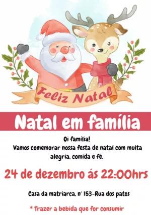 Convite Natal em Família com Papai Noel Editável Online