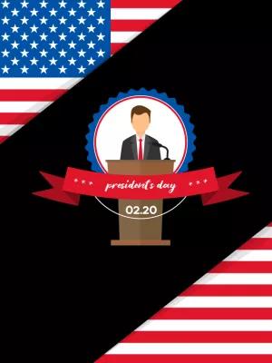 President's Day Patriotic Post to Edit Online