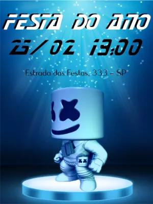 Convite Festa DJ Editável Online com Tema Música Eletrônica