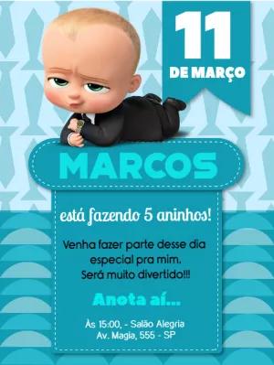 Convite de Aniversário Poderoso Chefinho para Editar Online