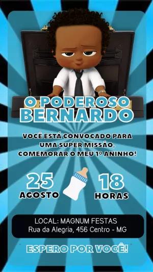 Convite Aniversário O Poderoso Chefinho Negro para Editar