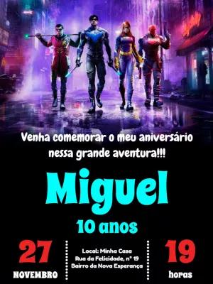 Convite Aniversário Gotham Knights para Editar Online