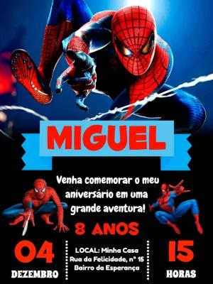 Convite Aniversário Homem Aranha para Editar Online Facilmente