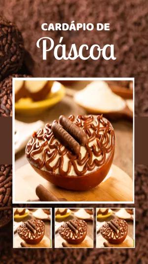Cardápio de Páscoa com Foto de Chocolate para Editar Online