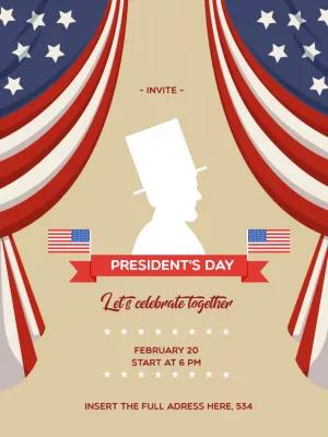 Patriotic President's Day Invitation to Edit and Share