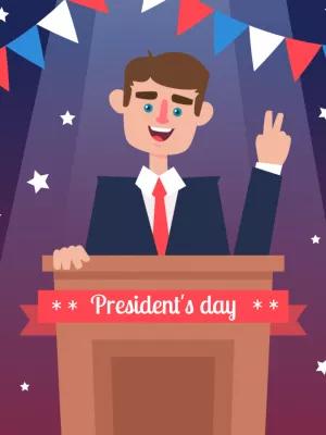 Editable President's Day Illustration for Your Post