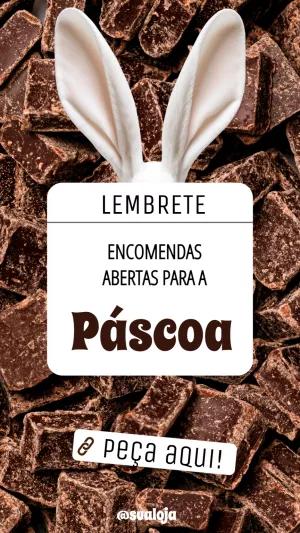 Post de Páscoa para Encomendas de Chocolate Editável Online