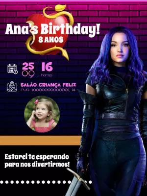 Convite Descendentes com Foto para Editar Online