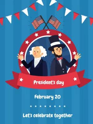 President's Day Post with Iconic Presidents to Edit Online