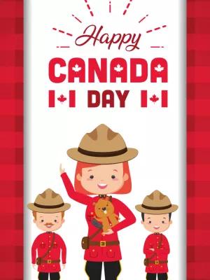 Happy Canada Day Post with Mounties to Edit Online