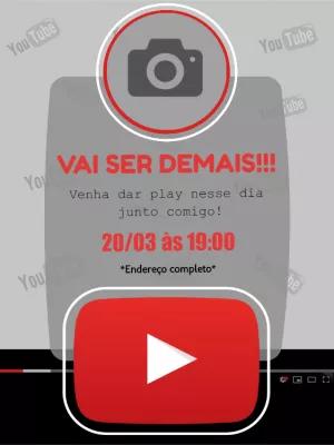 Convite de Aniversário Youtuber com Foto para Editar Online