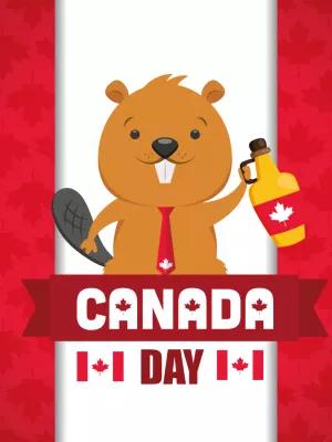 Editable Canada Day Post with Beaver to Customize Online