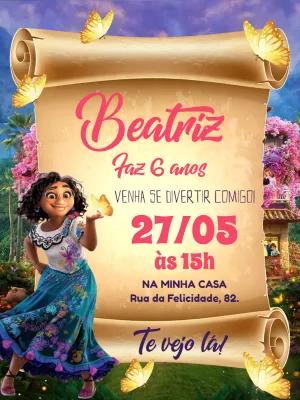 Convite Aniversário Encanto Disney para Editar Online