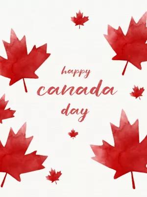 Canada Day Celebration Post with Maple Leaves to Edit Online
