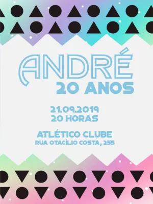 Convite de Aniversário Geométrico Minimalista para Editar