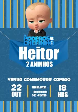 Convite de Aniversário O Poderoso Chefinho para Editar Online