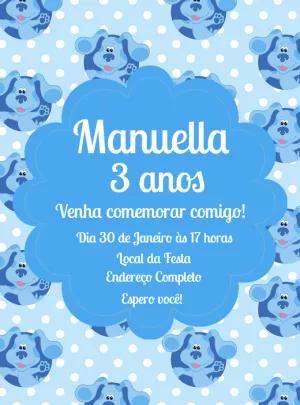 Convite de Aniversário Pistas de Blue para Editar Online