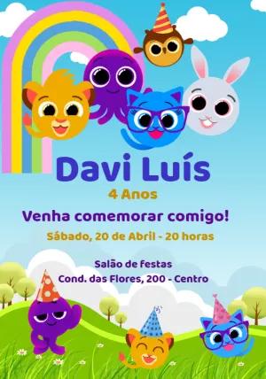 Convite Aniversário Bolofofos com Personagens para Editar