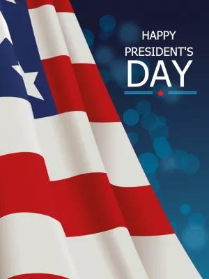 President's Day Post with American Flag to Edit Online