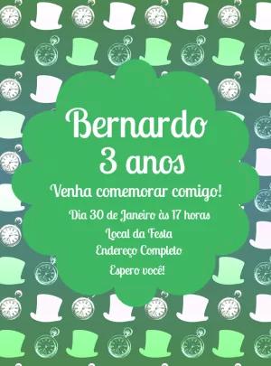 Convite Aniversário Chapeleiro Maluco para Editar Online