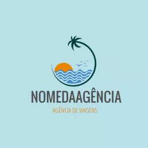 Logo Turismo com Palmeira e Sol para Editar Online